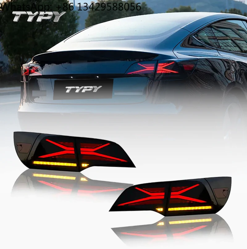 

TYPY Car Tail Lamp Rear Lamp Modified LED Tail Light Turn Signal Lamp Brake Light for Tesla Model 3 Model Y Taillight 2017-2022