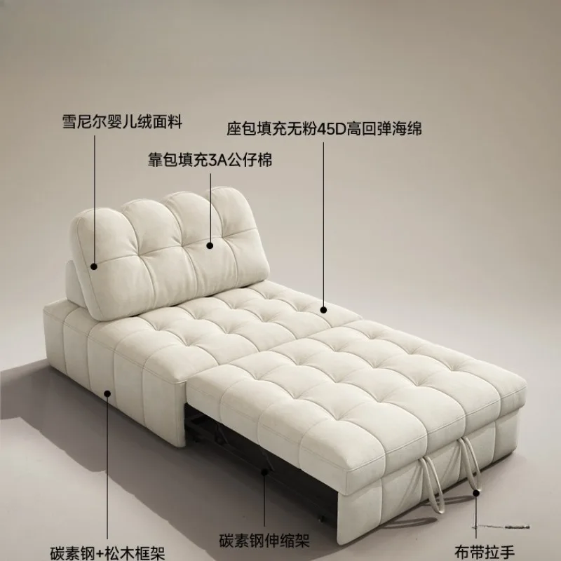 Foldable small apartment living room multi-functional sitting and sleeping dual-purpose retractable sofa bed