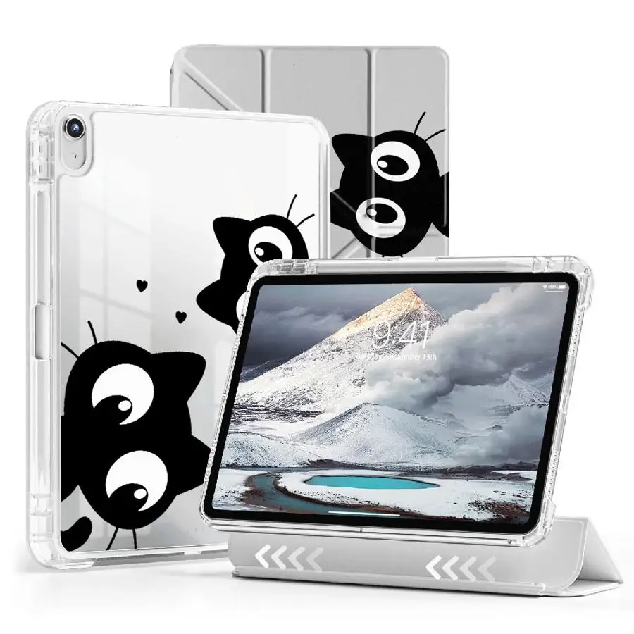 

Чехол-подставка для планшета с рисунком кошачьих лапок и сердечек для iPad Pro 2025 11-го, 10-го, 9-го, 8-го, 7-го поколений, 12.9 дюймов, Air 4, 5, M3, M2, M4, 11 дюймов, Mini 6, 7