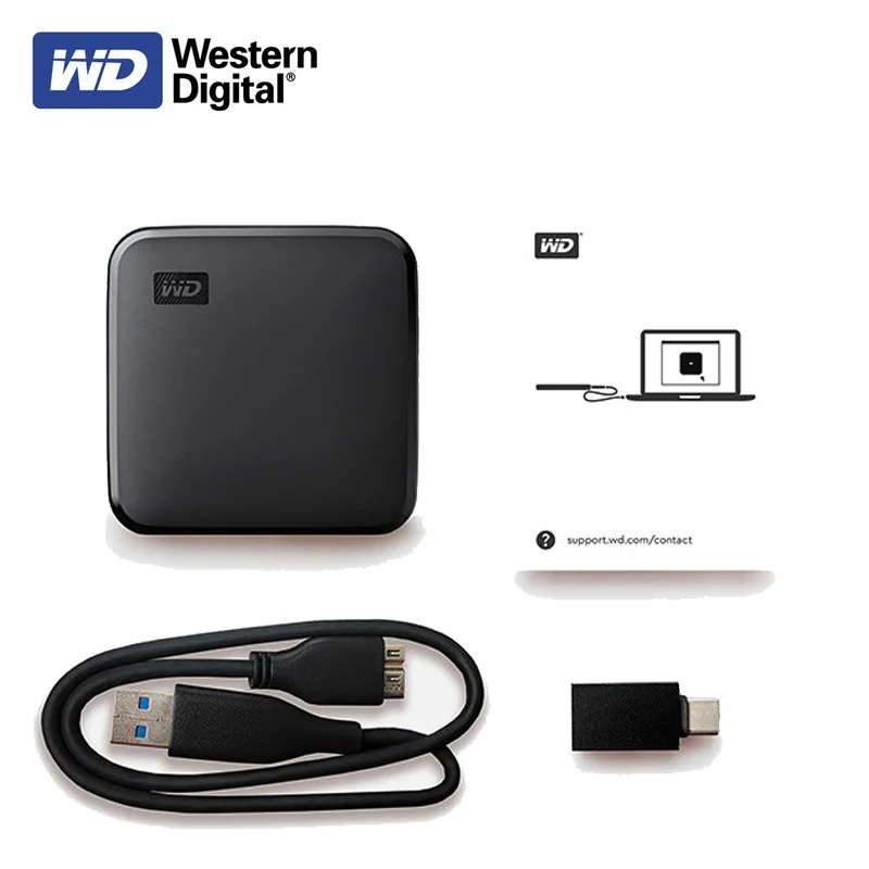 WD-Disque Dur Externe SSD USB 480, Portable, Elements SE, 2 To, 1 To, 3.0 Go, Western Digital, Original
