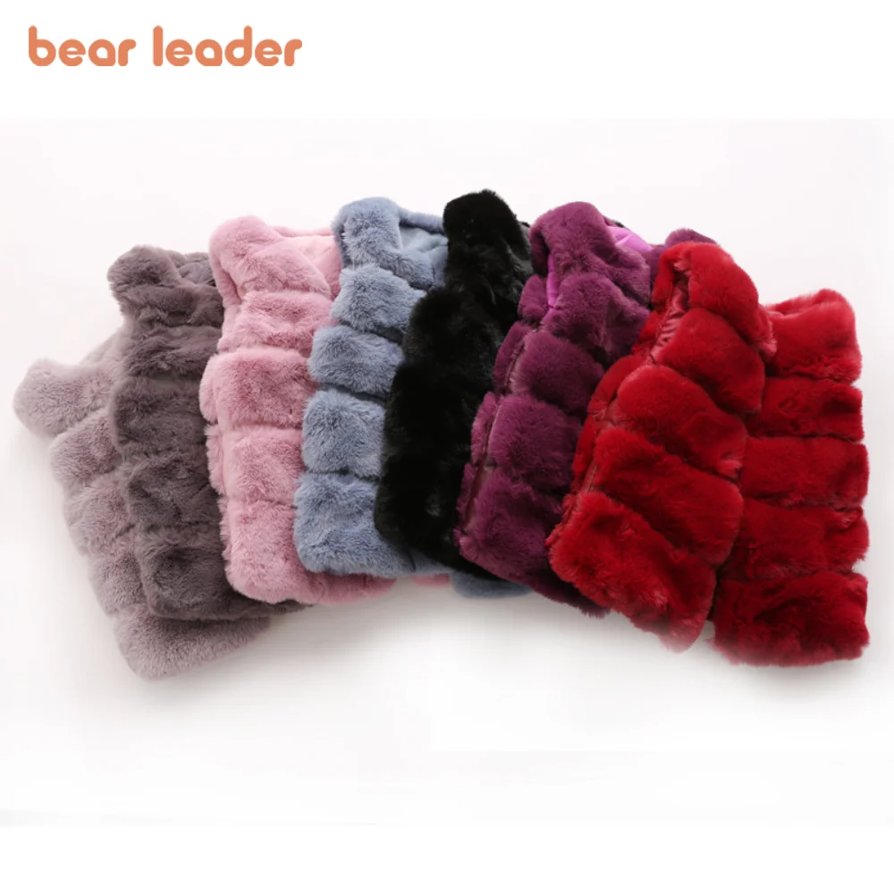 

Bear Leader Baby Girl Winter Clothes Winter Thick Sleeveless Jacket Korean Version Children's Solid Color Cardigan Vest