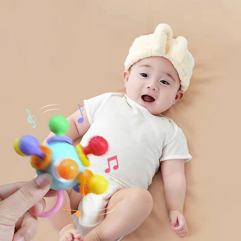 Baby Sensory Teething Toy Montessori Developmental Toys for Baby Bumpy Ball Rattle Sensory Infant Chew Toys for 0 12 Months Kids