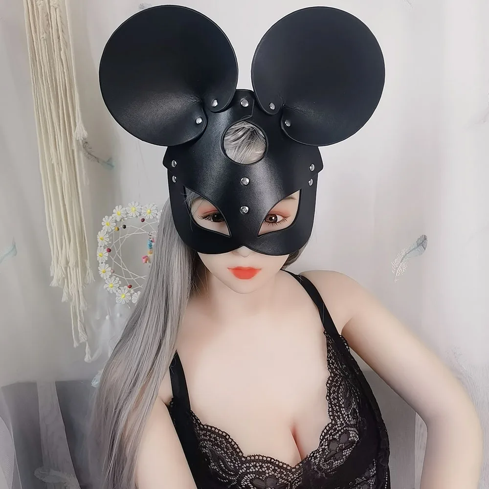 PU-Ledermaske Kostüm Tier halbe Gesichtsmaske Cosplay Party Charm Modeaccessoires