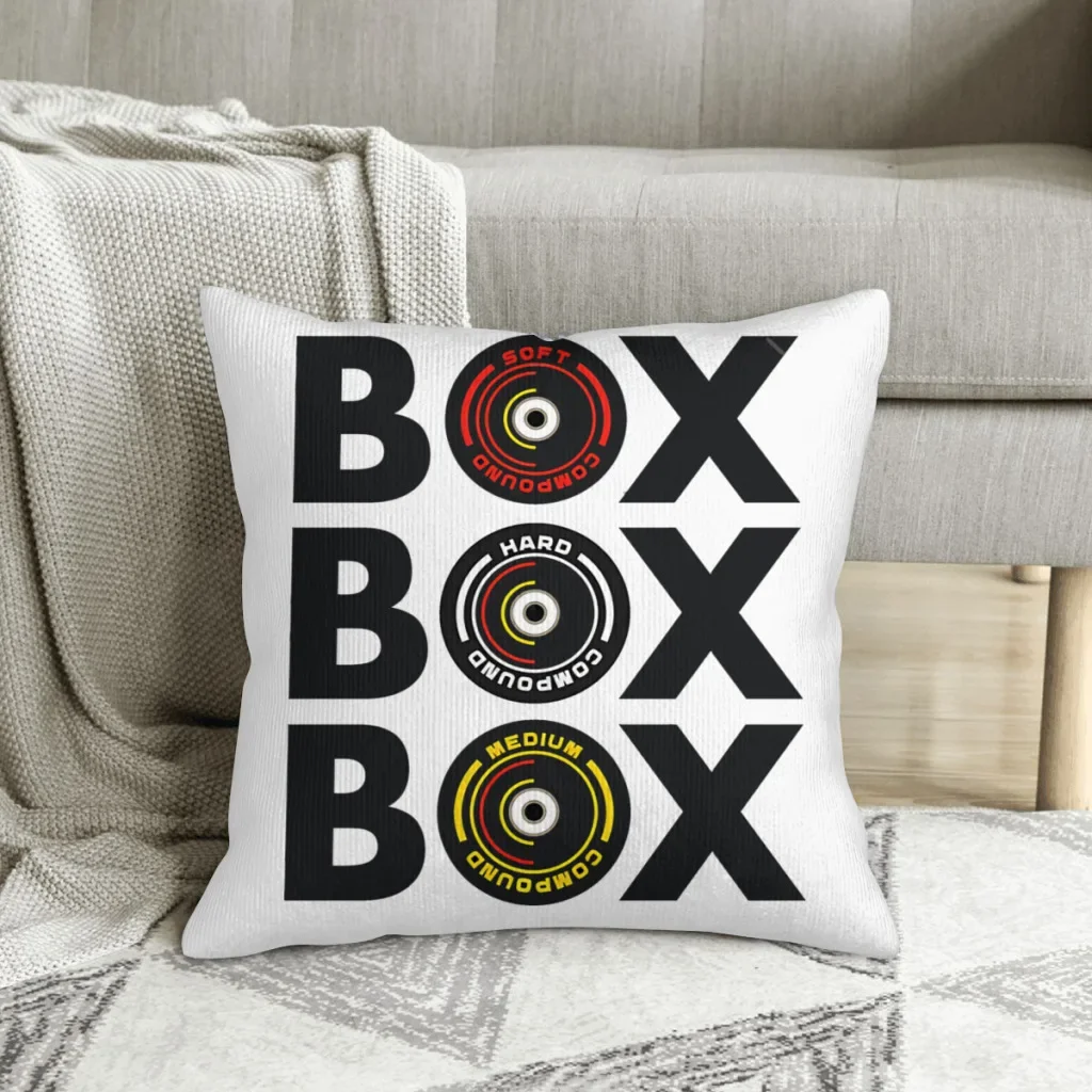 Box Box Box Infographic Tyre Compound Design Cojines Throw Pillow Case F1 Car Racing Cushion Chair Print Decorative Coussin