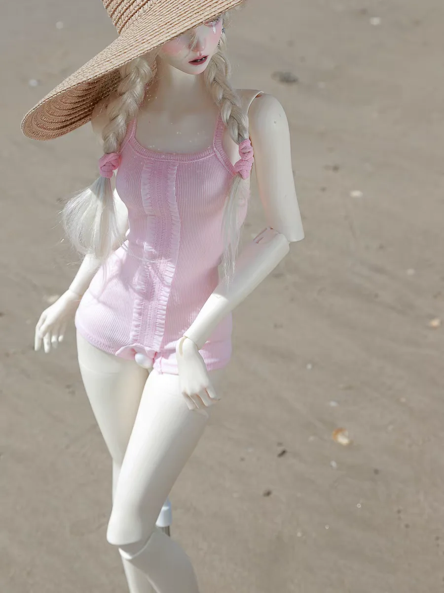 BJD 인형 옷 1/3 1/4 사이즈에 적합 새 여름 여성 해변 순수한 욕망 서스펜더 점프 슈트 수영복 핑크 그린