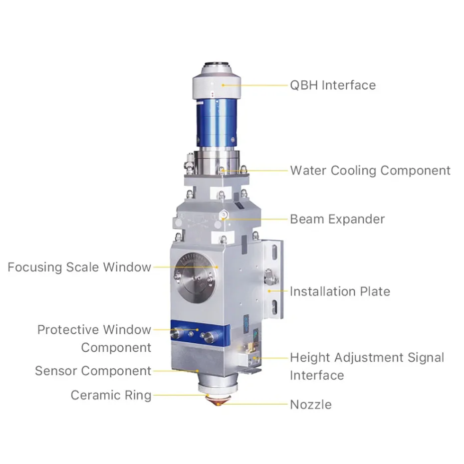KC15A رأس القطع بالليزر الألياف 2kw رأس القطع اليدوي قطع المعادن CL100 FL125/F150/F190 واجهة QBH