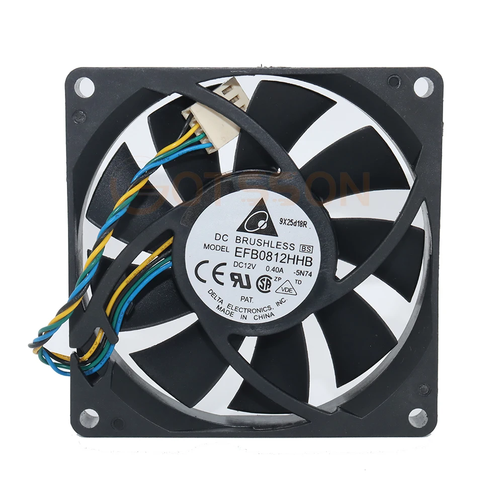 

Brand new original 8015 80X80X15MM EFB0812HHB DC12V 0.4A four wire pwm intelligent temperature control fan 8 cm