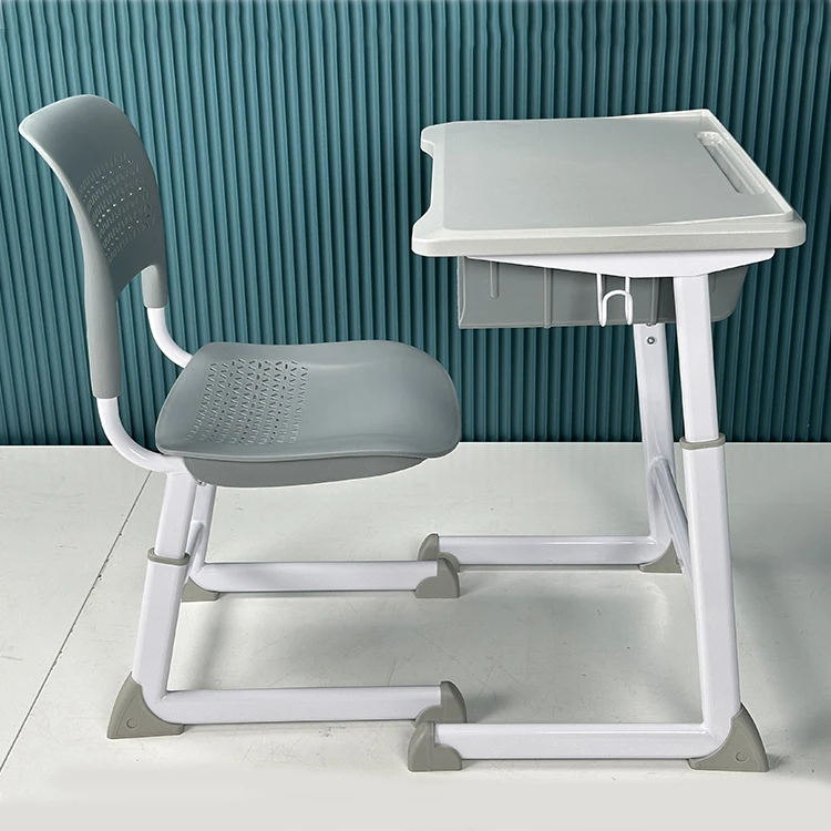 

Comfortable Plastic Single Seat Blue School Furniture Chair Children's Learning Portable Training Desks and Chairs Set