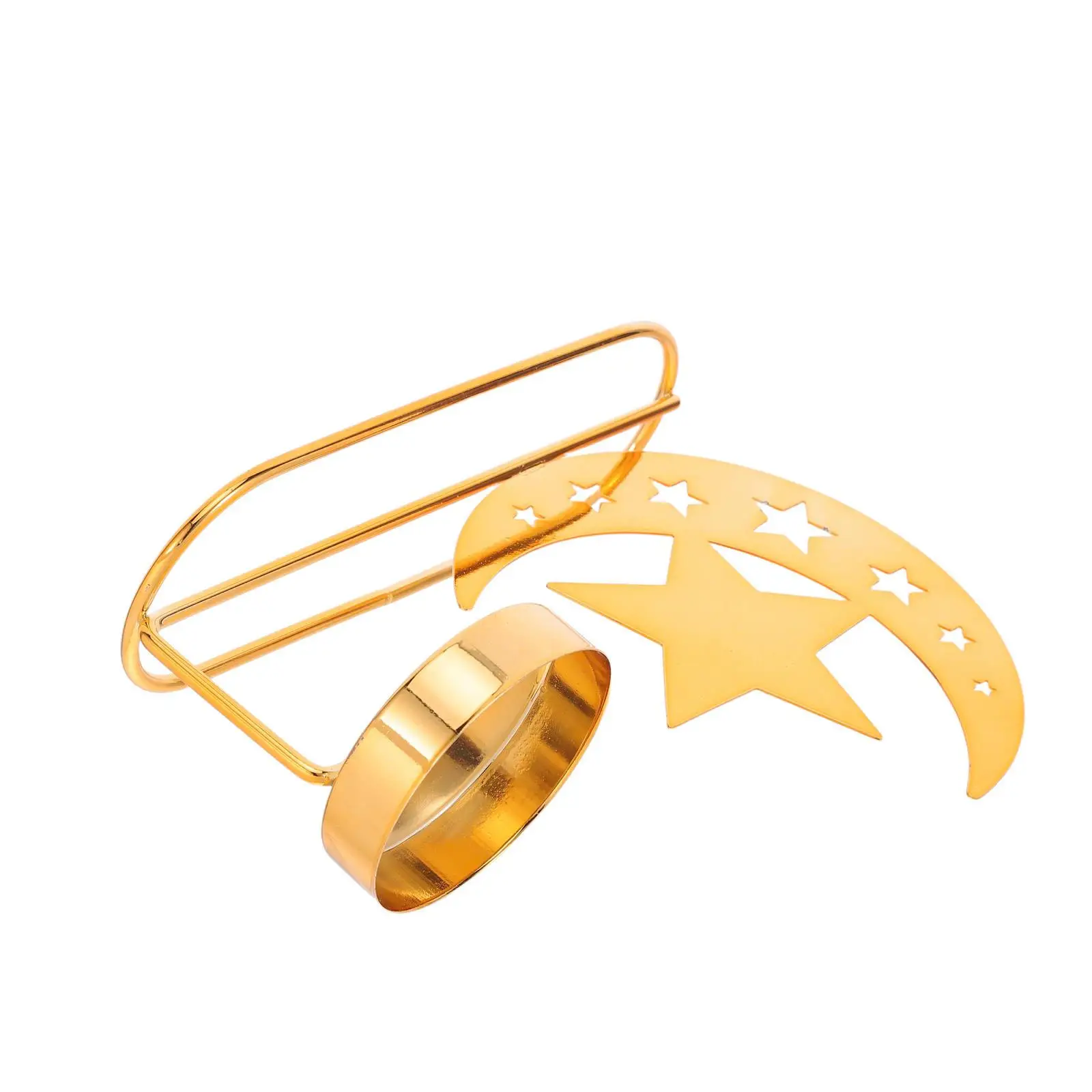 

Ramadan Stand Iron Moon Shaped Holder for Eid Mubarak Tabletop Decor Tea Light Fixture Modern Islamic Home Celebration