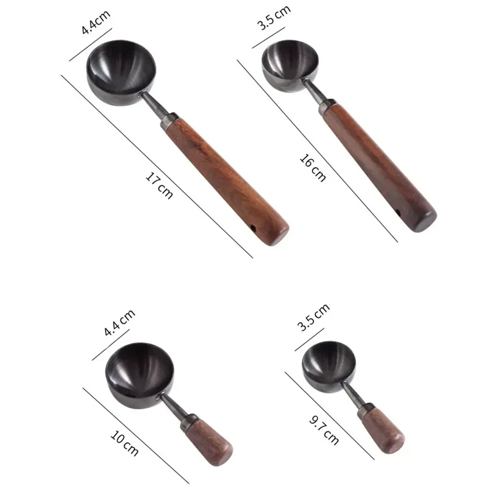 1 Pcs Walnut Wooden Measuring Spoon Scoop Coffee Beans Bar Kitchen Home Baking Tool Measuring Cup Measuring Tools For Kitchen