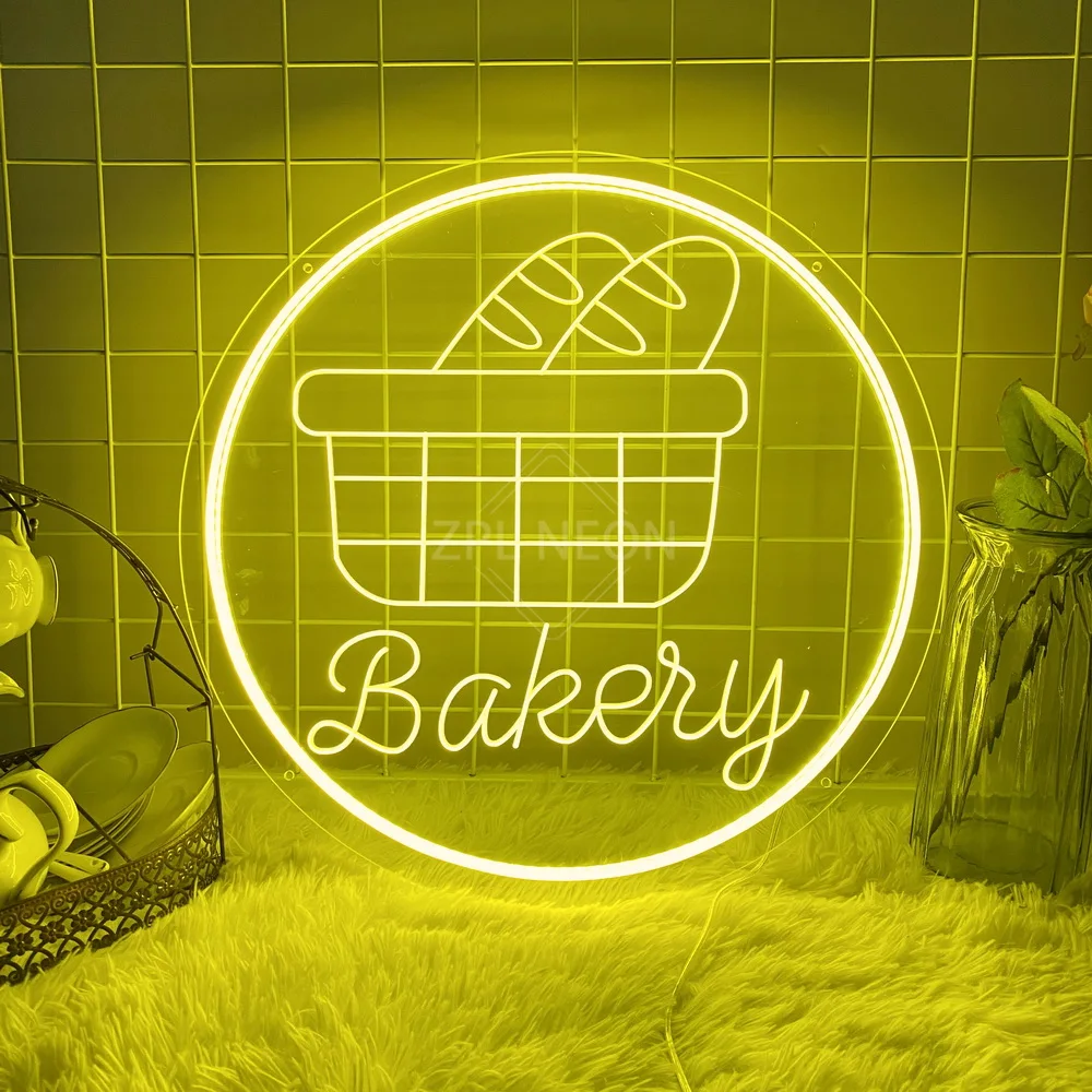 Bakey Neon Led Sign 3D Carved Neon Light Sign Cafe Restaurant Dinning Room Decor Wall Art Neon Sign Food Store Shop Led Lights