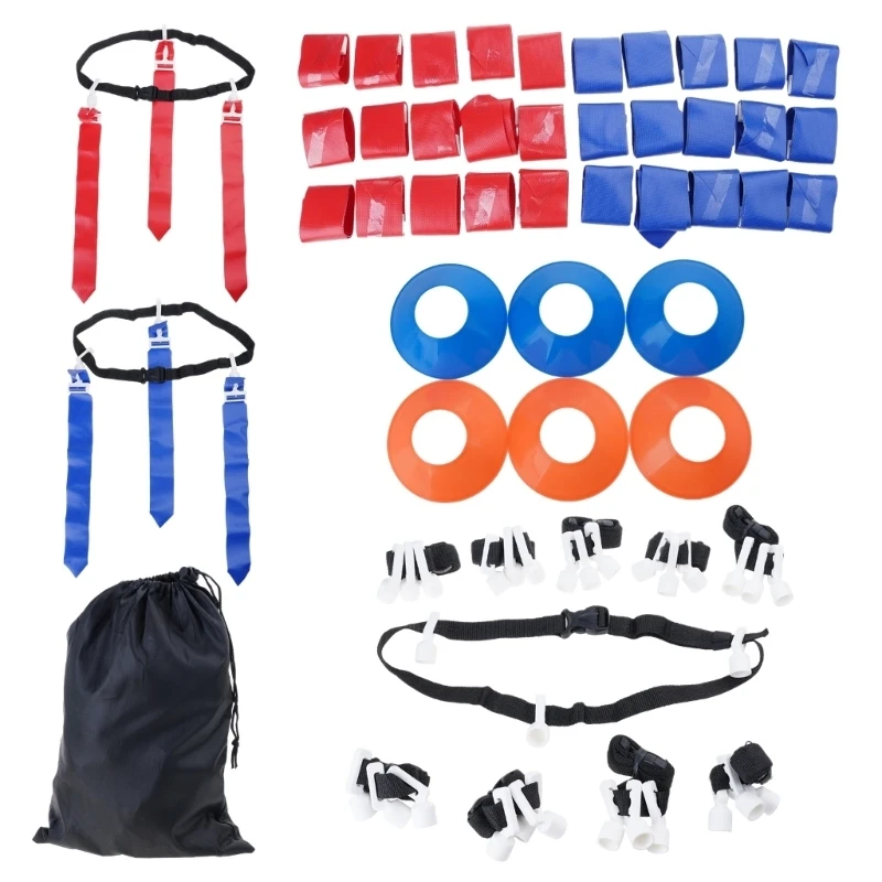 

270C 10 Football Belt Groups Contains 30 Detachable Markers And 6 Training Discs For Sports And Competitions