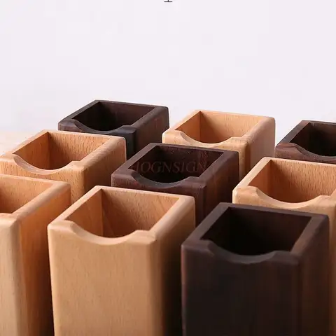 1pcs Pen holder Solid wood desktop storage Office pen holder Creative ornament