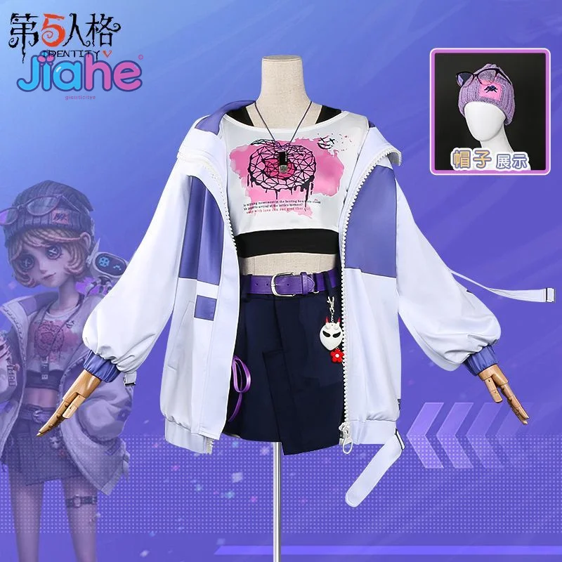 Identidade tracy reznik mecânico cosplay blk equipe esports série traje chapéu colete casaco saia cinto conjunto halloween doce novo uniforme