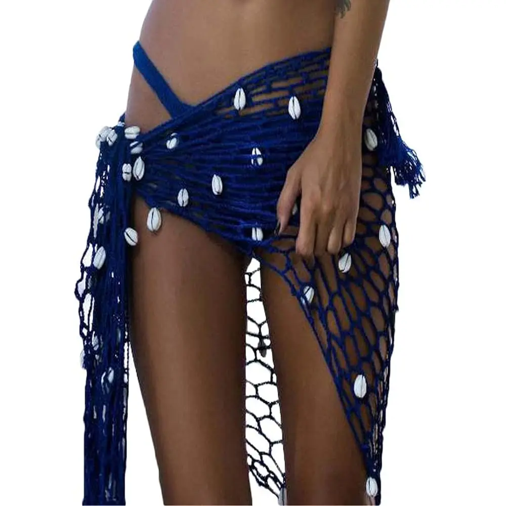 

Swimwear Cover Up,Sexy Fashion Beach Hand Crochet Shawl Capelet Cover Up Sunscreen Net Triangle Fishnet Skirt (LDZ25)