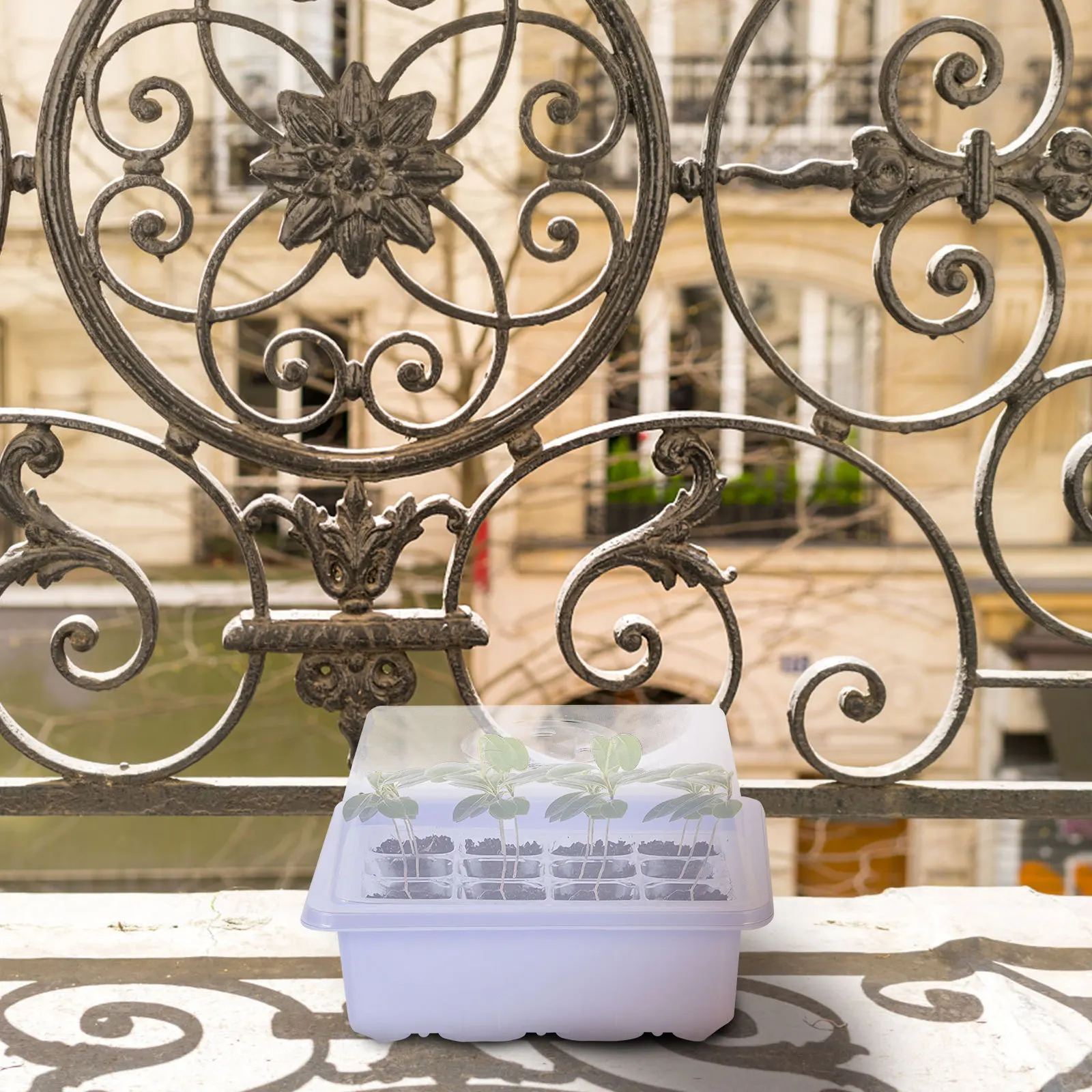 

2 set Humidity Heat Seedling Tray With Ventilation Holes Transparent Lid Starter Kit Garden Propagator Grower For Flowers