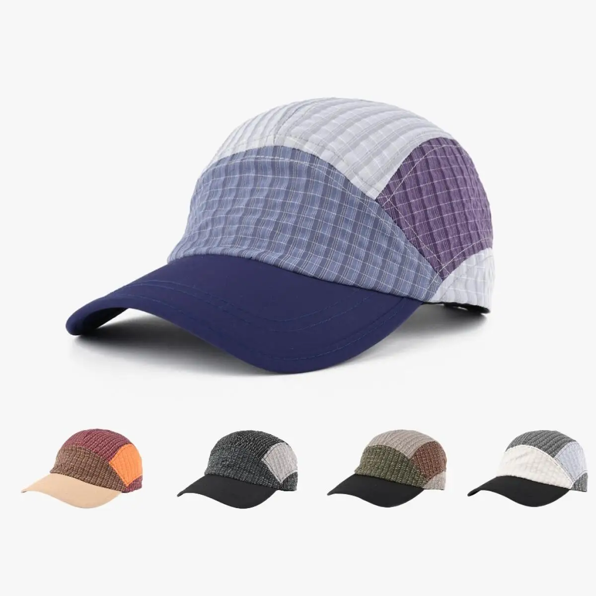 Czapka baseballowa z 5 panelami, oddychająca, z siateczki nylonowej, czapka do biegania dla mężczyzn i kobiet, na kemping, wędrówki, sporty outdoorowe, retro streetwear, do noszenia na co dzień