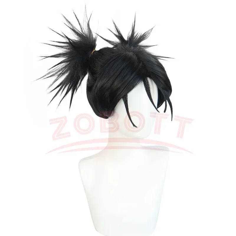 l2025l Новый Jujutsu JJK Манга Choso Косплей Парик Аниме Jujutsu Kaisen Черный Двойной Хвост Наклейка Для Волос Итадори Юджи Хэллоуин Wi