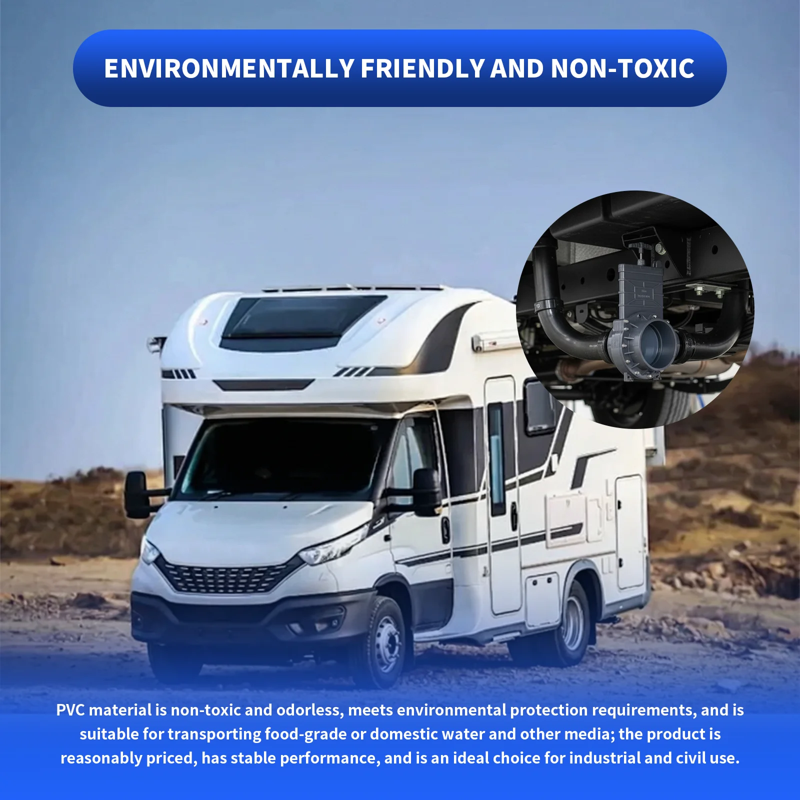 6 Inch PVC Gate Valve Socket X Socket Connection UPVC Waste Sewer Valve ABS Handle Stainless Steel Stem for Pipe Flow Regulation