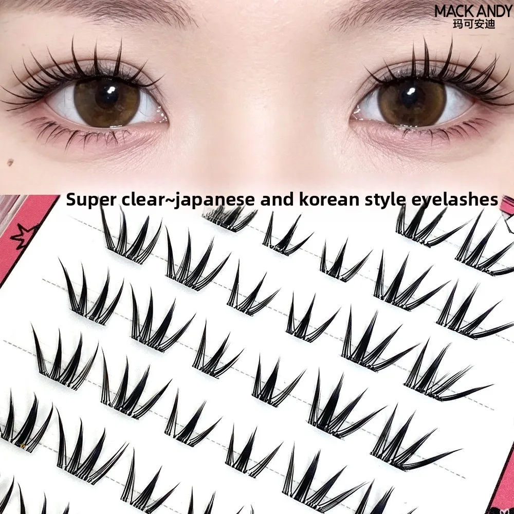 Kein Kleber erforderlich, künstliche Wimpern, natürlich, flauschig, im koreanischen Manga-Stil, selbstklebend, voluminös, lockig, wiederverwendbar für den täglichen Gebrauch – Detail 2