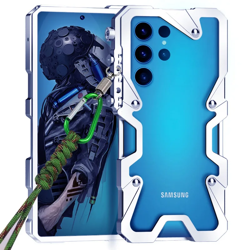 

Бронированный винт, металлический каркас, противоударный чехол для Samsung Galaxy S25, ультра алюминиевые чехлы-бамперы, сверхмощная поддержка стилуса