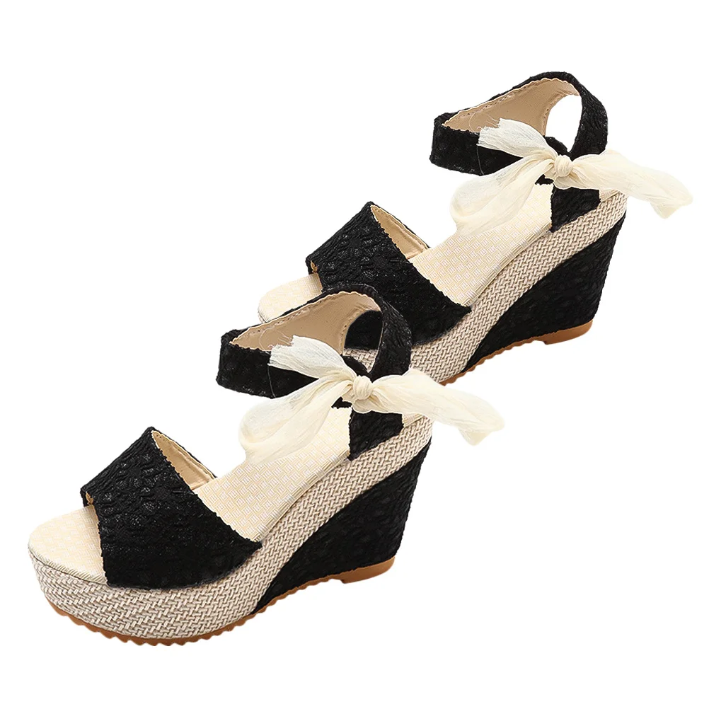 

1Pair Fish Mouth Wedge Sandals Black 39 Durable Summer Wedge Sandal for Women Fashion Daily Wear Summer Sandal