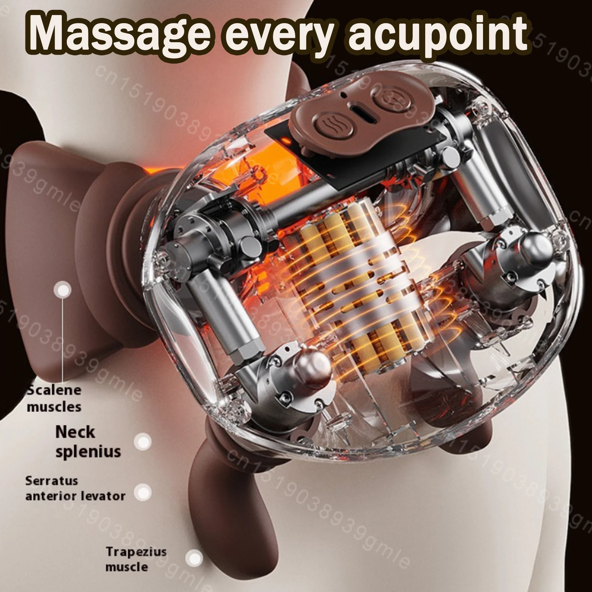 Draadloze nek- en rugmassager Nek- en schouderkneedmassage Sjaal Nek Cervicale ontspannende trapeziumstimulator
