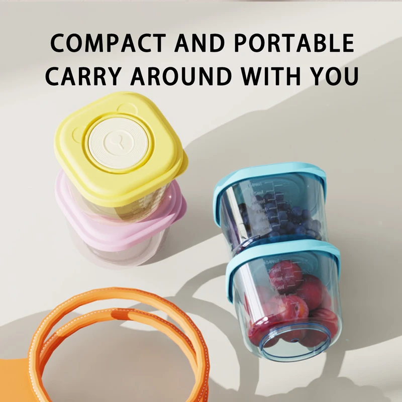 6 szt. Pojemników na żywność dla niemowląt - materiał PP, możliwość gotowania na parze i szczelne, miseczki do karmienia niemowląt zapewniające świeżość, organizer do układania w stosy