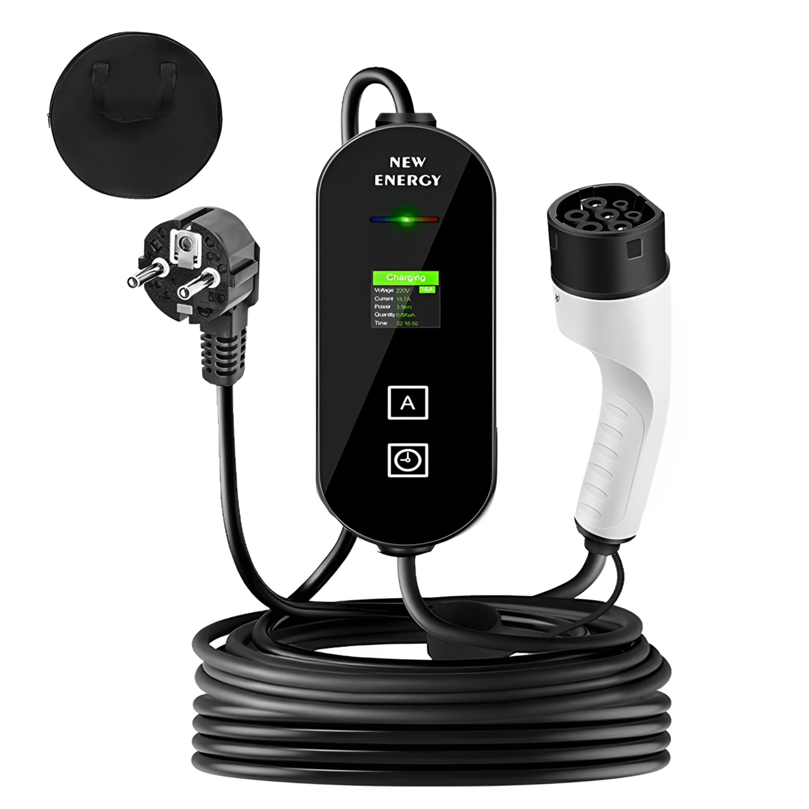 

220V Portable EV Charger Wallbox 16A Type2 Charging Cable Cord IEC62196 Schuko Plug for Electric Car 3.5KW 10M Car Charger New