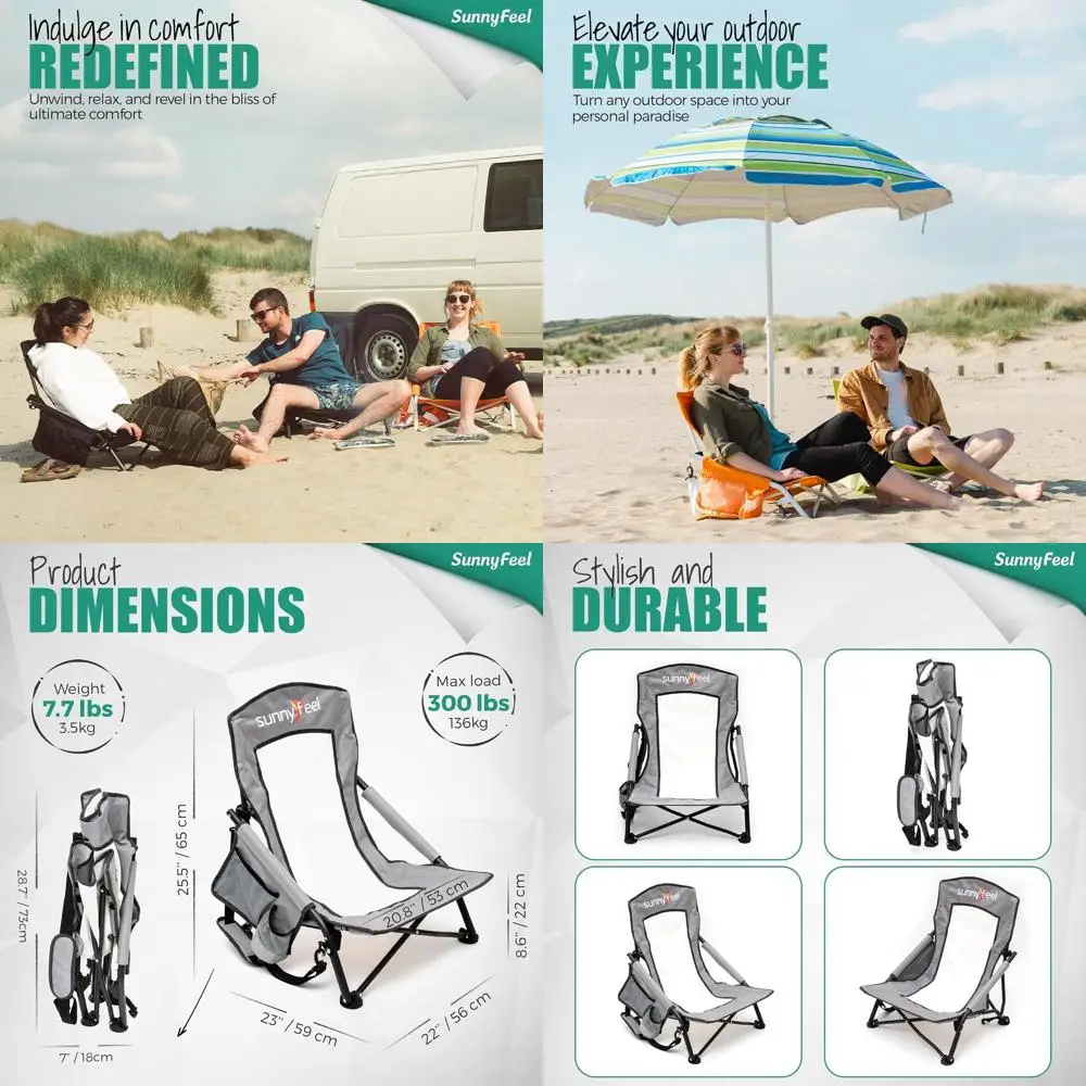 

2-Pack Lightweight Folding Beach Chairs with Mesh Back and Cup Holder, Portable Lawn Chairs for Outdoor Activities and Travel