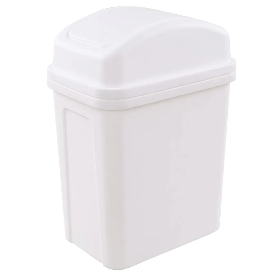 

Маленькая корзина для мусора на 2 галлона с крышкой для кухни или ванной комнаты. Пластиковый мусорный бак с крышкой EasyOpen и компактным дези.