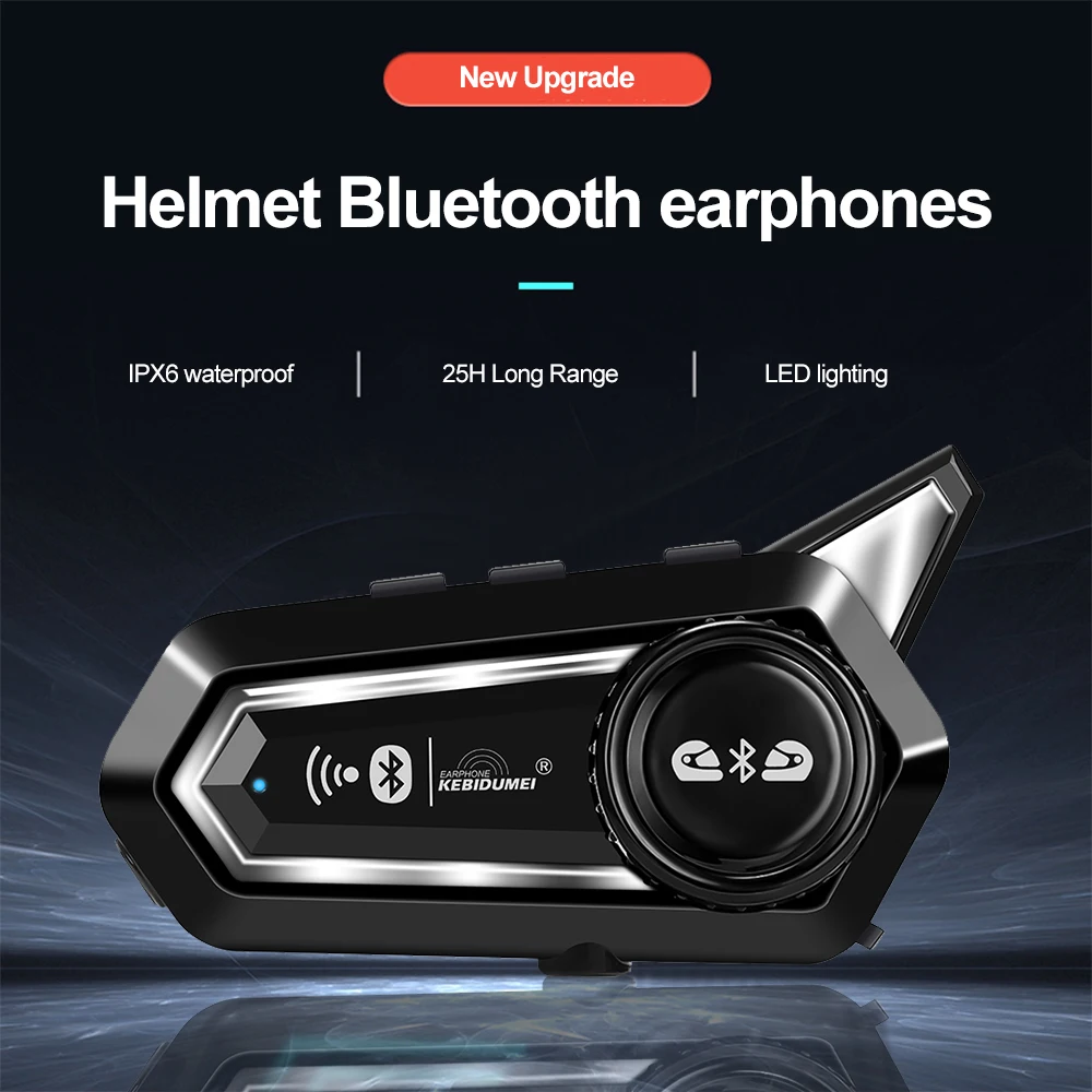 

Bluetooth 5.0 Motorcycle Helmet Headset Stereo Hands Free Call Waterproof 1000mAh With Tri-Color Ambient Light Handsfree Call