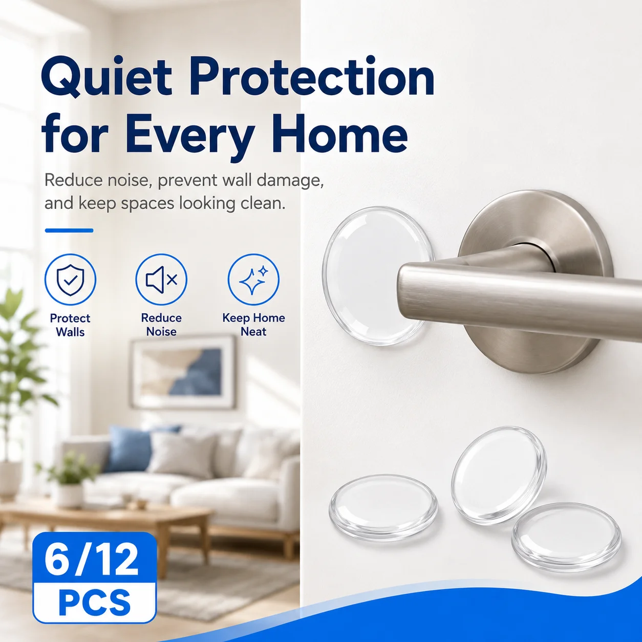 6/12PCS Home Anti Collision Pads Self Adhesive Furniture Bumpers Soft Shock Absorbing Cushion Fit Door Wall Cabinet Protection