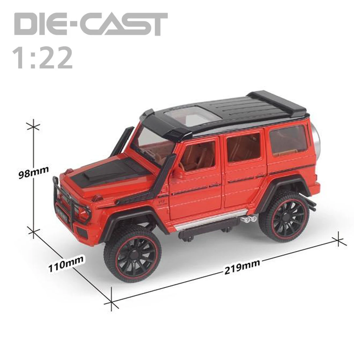 1:22 SUV Die-Cast Alloy Metal Car Model Collection Children's Toys Vehicles with Sound and Light Pull Back for Kids' Gift