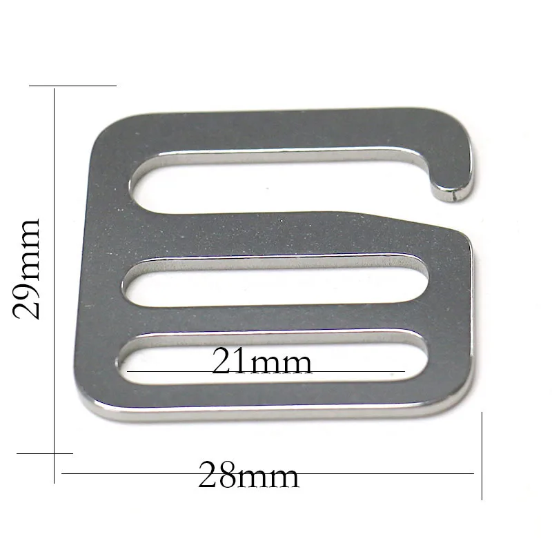 Stainless Steel Adjuster Square Buckle Center Bar 6 Shape Hook Clasp for DIY Leather Craft Bag Strap Webbing Parts Accessories