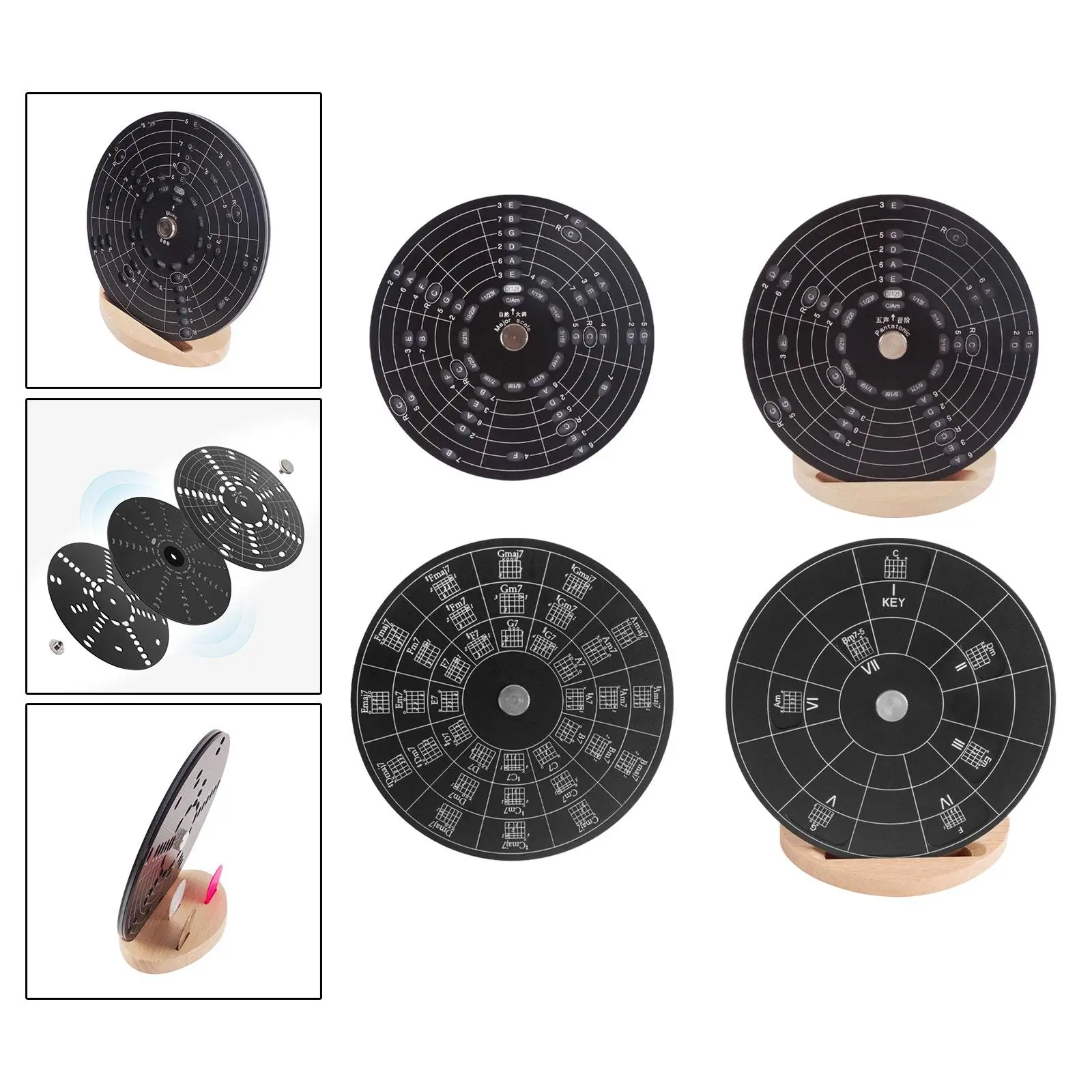 

Melody Chords Tool Aluminium Alloy Circle Chords Wheel for Teachers Beginner
