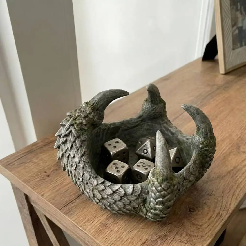 

Винтажная чаша для хранения игральных костей в форме драконьего когтя, поднос для кубиков, органайзер для ключей у входа, креативный настольный декор для хранения мелочей