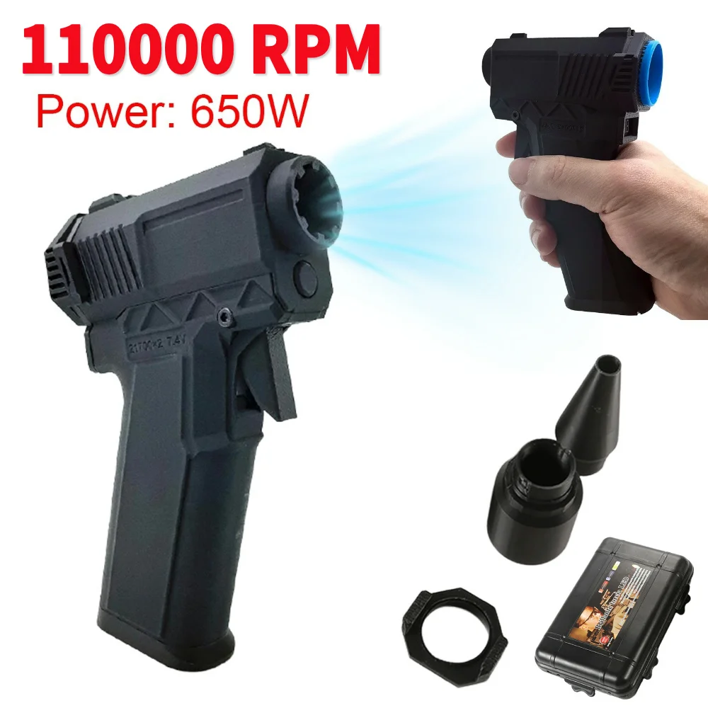 Electric Air Blower Handheld Brushless Motor Type-C Rechargeable Portable Turbo Blower Fan Stepless Speed QC 15W Fast Charging