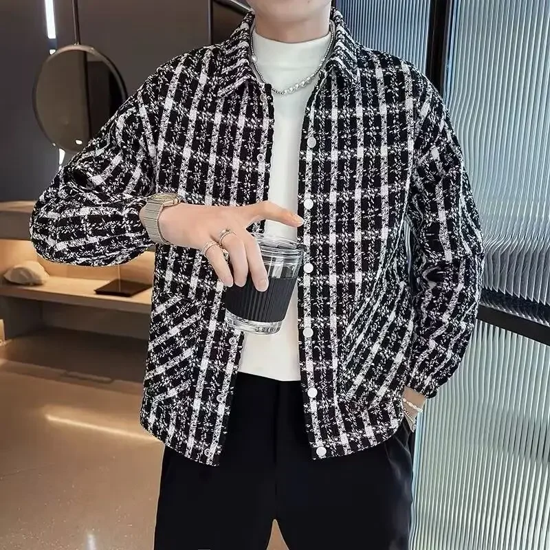 Мужское клетчатое пальто, зимняя распродажа куртки для мужчин, белая роскошная дизайнерская дешевая распродажа, одежда высокого качества, мода 2025 года, эстетика Y2k