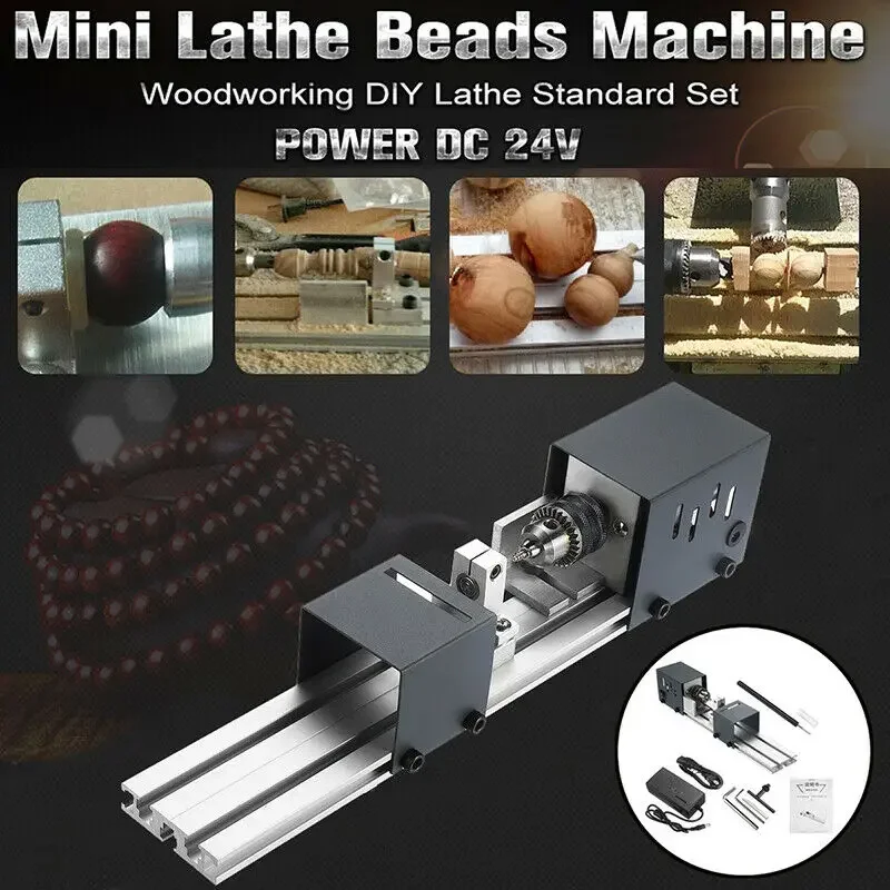 Mini máquina de torno para contas, 200w, miniatura, buda, pérola, torno, madeira, buda, máquina de torno, ferramenta rotativa, 12v/24v
