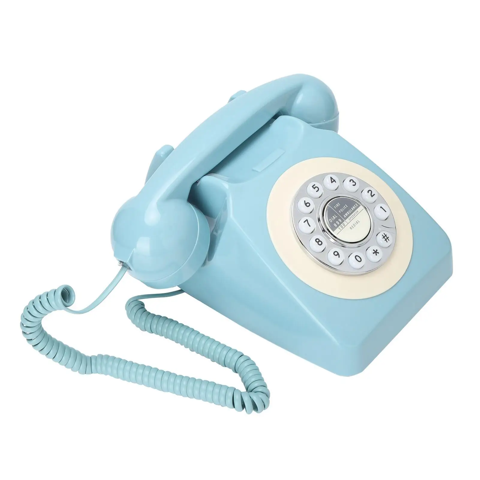 Retro Rotary Landline Telephone for home & Office - Classic Design, Corded Desk Phone, Vintage Style