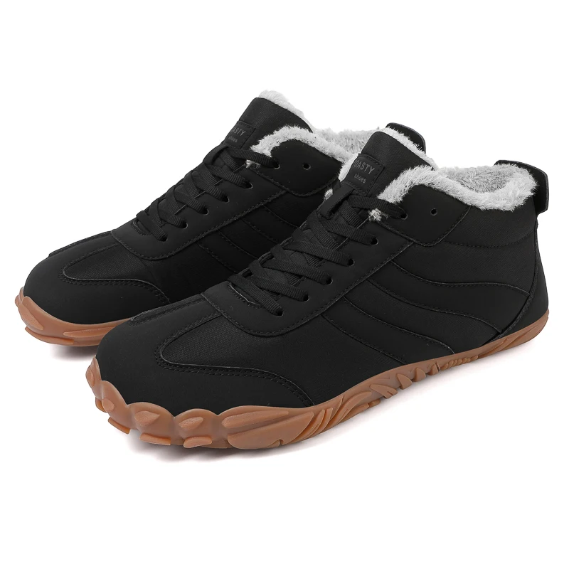 Winter Sneakers Men Women's Running Shoes For Outdoor Sports Warm Fur Sneakers Non-slip Trainers Student Trend Black 36-47