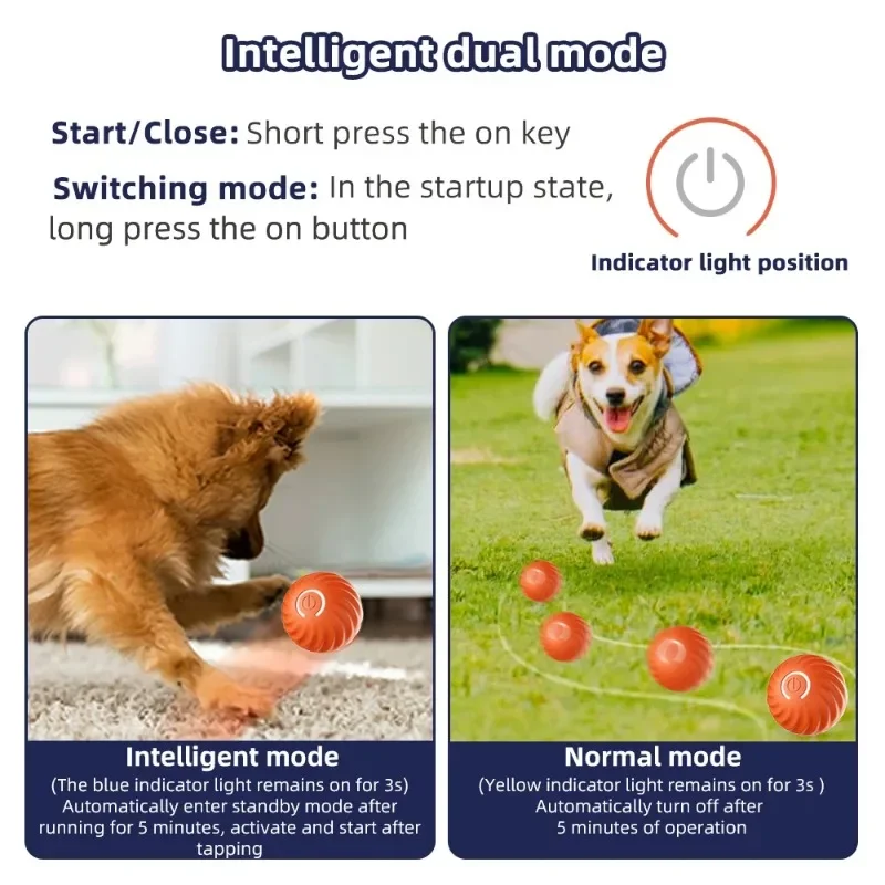 Pet Dog USB Smart Toy Ball Cat Electronic Interactive Toys Automatic Moving Bouncing Ball for Cat Puppy Creative Birthday Gift