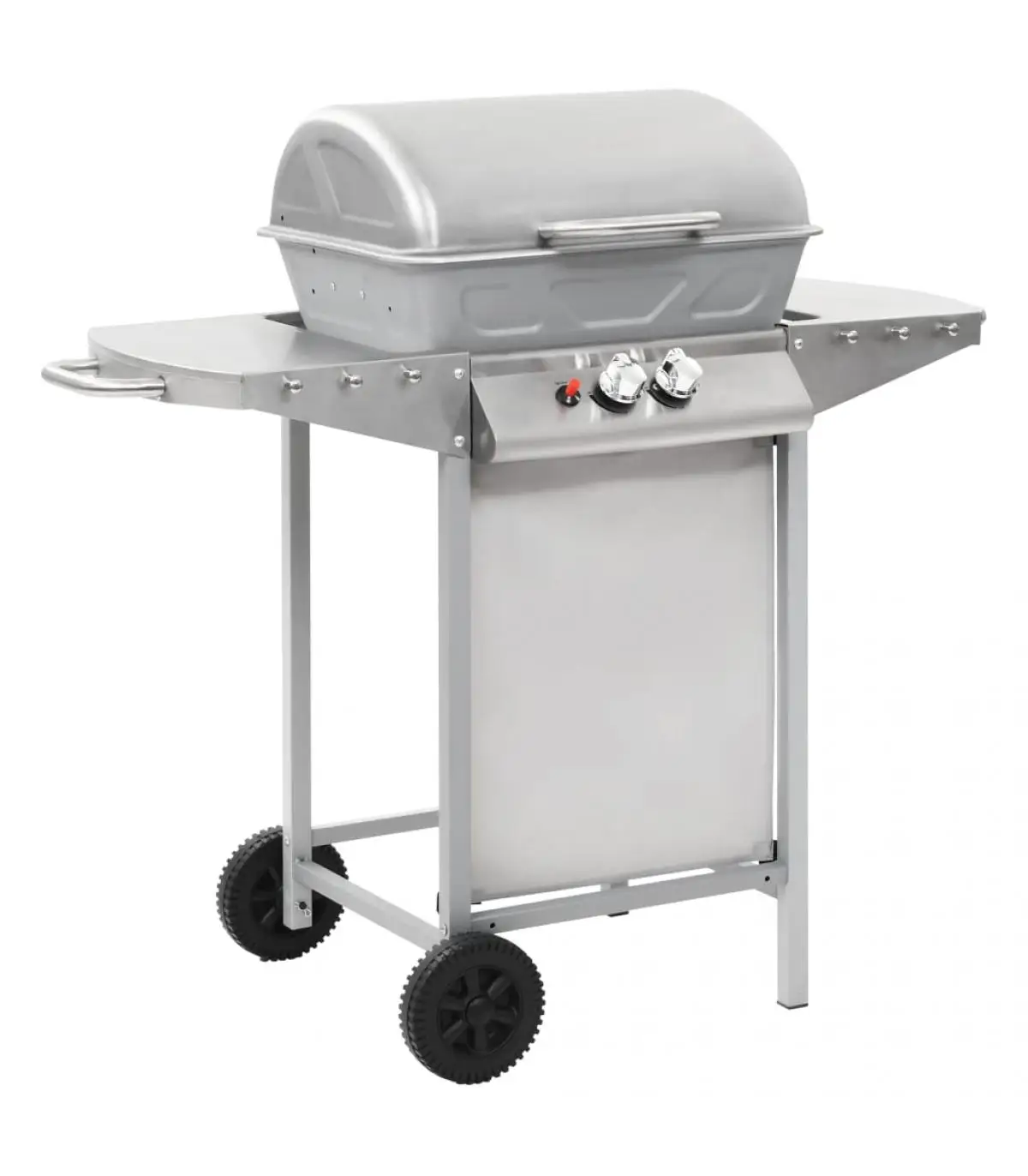 2 Zones Silver Stainless Steel Portable gas BBQ Barbecues