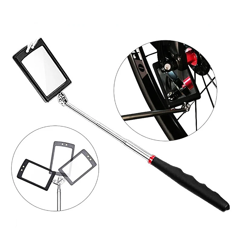 Telescoping LED Lighted Flexible Inspection Mirror 360 Rotation Mechanic  Inspection Mirror Telescopic Handle Repairing Tools