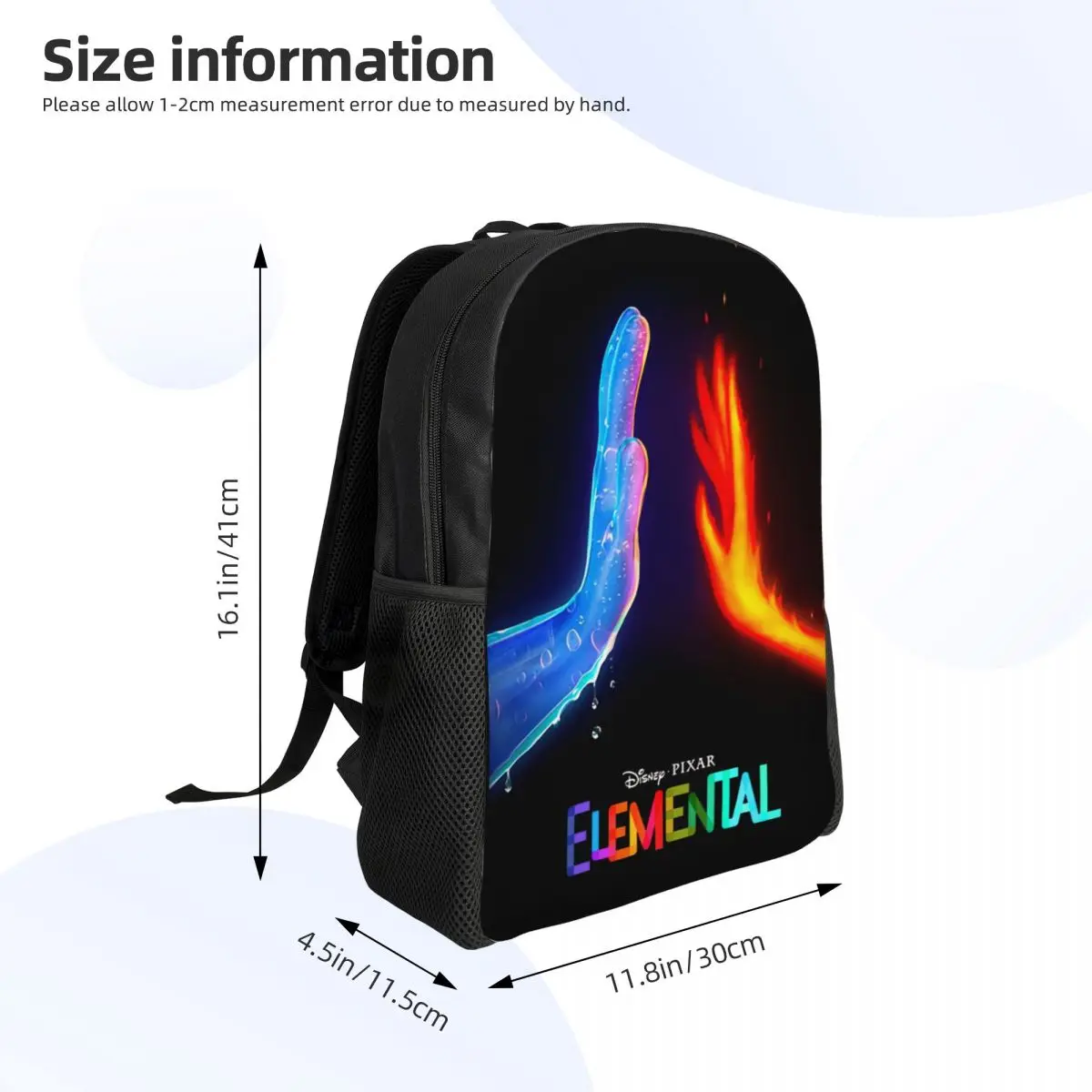 Mochilas de película Elemental personalizadas para mujeres y hombres, bolsa de libros para estudiantes universitarios, se adapta a bolsas de Lumen Ember para portátiles de 15 pulgadas