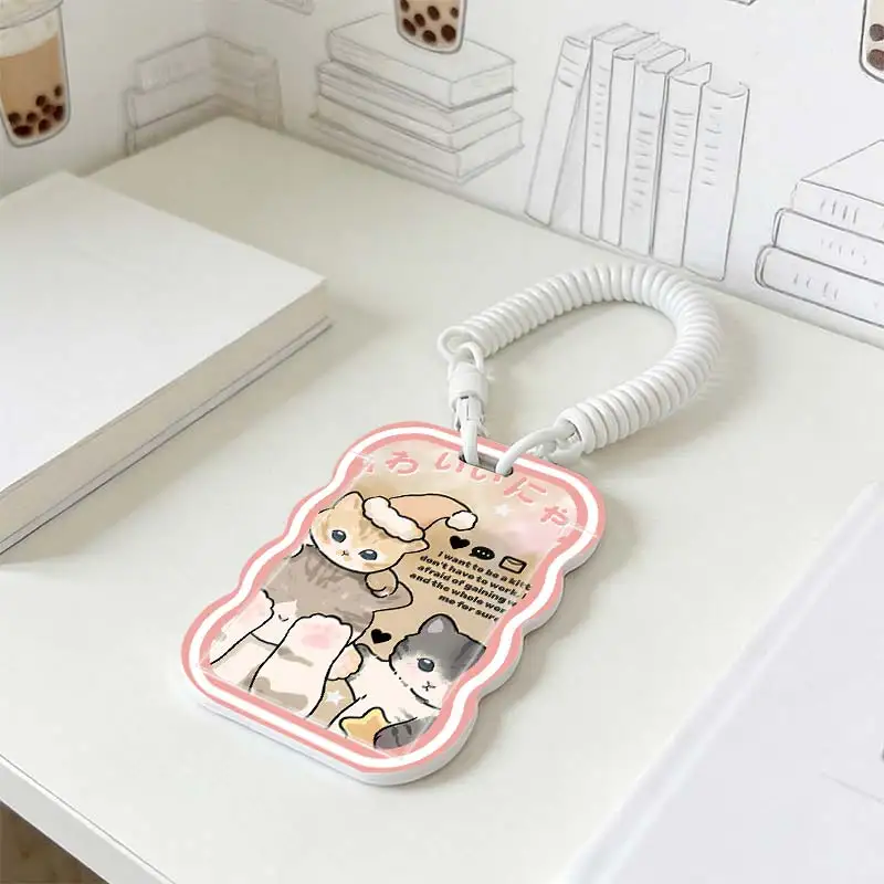 Card Holder for Kpop Photocard Holder Stretchable Spring Cord Student Bus/Meal Card Protection Case Photo Protector
