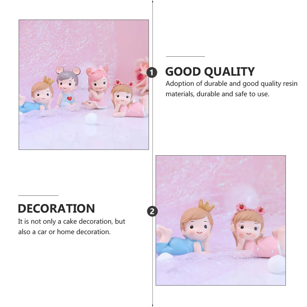

1Pcs Lovely Cartoon Girl Cake Ornament Resin Birthday Party Supplies Unique Design for Home Car Decor Cake Decoration