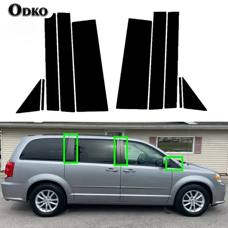 Car Window Pillar Posts Door Trims Cover Sticker for Dodge Grand Caravan Chrysler Town Country Accessories Auto Exterior Part