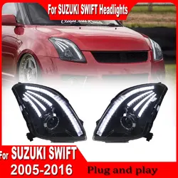 Car Led Headlights For Suzuki Swift 2005 2006 2007-2016 Swift Headlights Modified Front Led DRL Signal Lights Auto Accessories